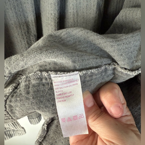 Corduroy Jacket Womens Sz L Pleated Button Up Long Sleeve Gray - Picture 5 of 6